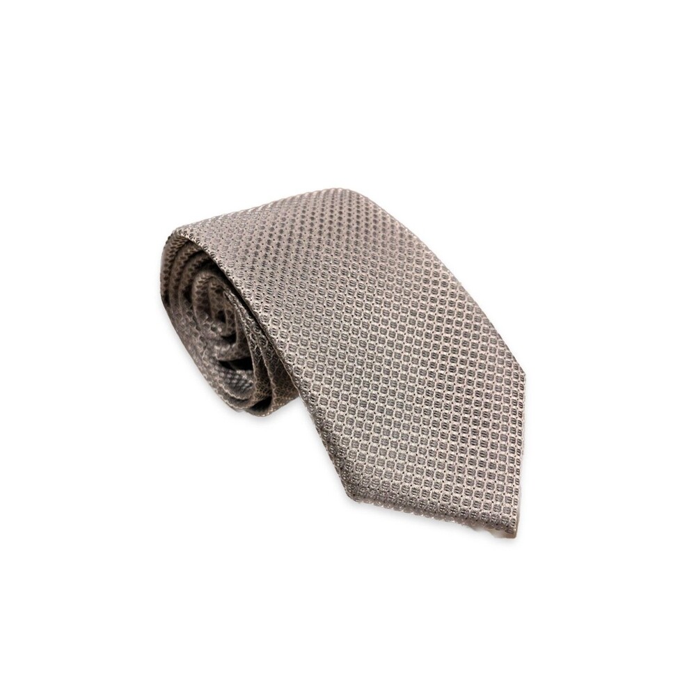 Calvin Klein Men's Gray Silk Designer Tie Classic Length